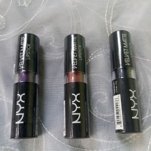 Lot of 3 NYX Velvet Matte lipsticks